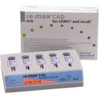 IPS e.max (CAD) (Sirona) (C 14) (Low Translucency) (C4), CAD/CAM-blokk (Kerámia), téglalap alakú, biokompatibilis, Üvegkerámia, 5 darab