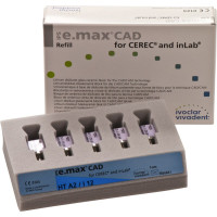 IPS e.max (CAD) (Sirona) (I 12) (High Translucency) (A2), CAD/CAM-blokk (Kerámia), téglalap alakú, biokompatibilis, Üvegkerámia, 5 darab