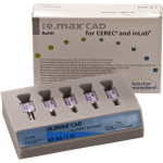 IPS e.max (CAD) (Sirona) (I 12) (High Translucency) (A3), CAD/CAM-blokk (Kerámia), téglalap alakú, biokompatibilis, Üvegkerámia, 5 darab