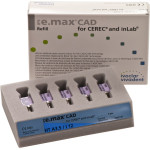 IPS e.max (CAD) (Sirona) (I 12) (High Translucency) (A3.5), CAD/CAM-blokk (Kerámia), téglalap alakú, biokompatibilis, Üvegkerámia, 5 darab