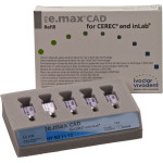 IPS e.max (CAD) (Sirona) (I 12) (High Translucency) (B2), CAD/CAM-blokk (Kerámia), téglalap alakú, biokompatibilis, Üvegkerámia, 5 darab