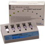 IPS e.max (CAD) (Sirona) (I 12) (High Translucency) (C2), CAD/CAM-blokk (Kerámia), téglalap alakú, biokompatibilis, Üvegkerámia, 5 darab