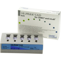IPS e.max (CAD) (Sirona) (I 12) (High Translucency) (C3), CAD/CAM-blokk (Kerámia), téglalap alakú, biokompatibilis, Üvegkerámia, 5 darab