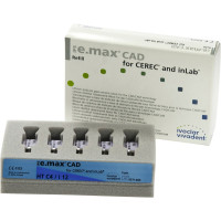 IPS e.max (CAD) (Sirona) (I 12) (High Translucency) (C4), CAD/CAM-blokk (Kerámia), téglalap alakú, biokompatibilis, Üvegkerámia, 5 darab