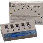 IPS e.max (CAD) (Sirona) (I 12) (High Translucency) (D4), CAD/CAM-blokk (Kerámia), téglalap alakú, biokompatibilis, Üvegkerámia, 5 darab