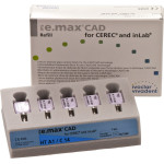 IPS e.max (CAD) (Sirona) (C 14) (High Translucency) (A1), CAD/CAM-blokk (Kerámia), téglalap alakú, biokompatibilis, Üvegkerámia, 5 darab