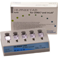 IPS e.max (CAD) (Sirona) (C 14) (High Translucency) (A1), CAD/CAM-blokk (Kerámia), téglalap alakú, biokompatibilis, Üvegkerámia, 5 darab