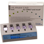 IPS e.max (CAD) (Sirona) (C 14) (High Translucency) (A3.5), CAD/CAM-blokk (Kerámia), téglalap alakú, biokompatibilis, Üvegkerámia, 5 darab