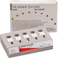 IPS e.max (ZirCAD) (Sirona) (13) (Medium Opacity) (1), CAD/CAM-blokk (Kerámia), négyzet alakú, biokompatibilis, Cirkonium-dioxid ( ZrO<sub>2</sub> ), 5 darab