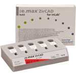 IPS e.max (ZirCAD) (Sirona) (13) (Medium Opacity) (2), CAD/CAM-blokk (Kerámia), négyzet alakú, biokompatibilis, Cirkonium-dioxid ( ZrO<sub>2</sub> ), 5 darab