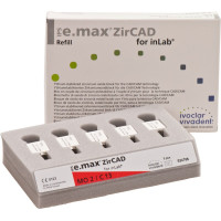IPS e.max (ZirCAD) (Sirona) (13) (Medium Opacity) (2), CAD/CAM-blokk (Kerámia), négyzet alakú, biokompatibilis, Cirkonium-dioxid ( ZrO<sub>2</sub> ), 5 darab