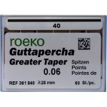 Guttapercha Greater, guttapercha-csúcs, rózsaszín, Taper.06 ISO 040, 60 darab Guttapercha Greater, guttapercha-csúcs, rózsaszín, Taper.06 ISO 040, 60 darab