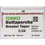 Guttapercha Greater, guttapercha-csúcs, rózsaszín, Taper.04 ISO 045, 60 darab