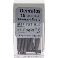 Classic Surtex Titan Wurzelstifte - Packung 15 Stück 14,2 mm, Ø 1,65 mm, Größe 5 - TST-EL5