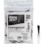 Einwegpinsel - 100 darabos csomag, átlátszó, Haar fekete und lang, mittel - 25448