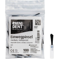 Einwegpinsel - 100 darabos csomag, átlátszó, Haar fekete und lang, mittel - 25448