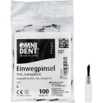 Einwegpinsel - 100 darabos csomag, átlátszó, Haar fekete und kurz, fein - 25449