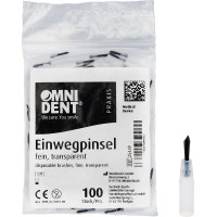 Einwegpinsel - 100 darabos csomag, átlátszó, Haar fekete und kurz, fein - 25449