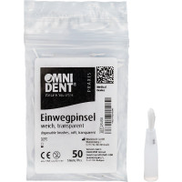 Einwegpinsel - 50 darabos csomag, átlátszó, Haar fehér, puha - 25450