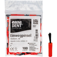 Einwegpinsel - 100 darabos csomag, piros, Haar fekete und lang, mittel - 25451