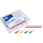 Omnitips - Box 2 Applikationshalter (nicht sterilisierbar), 4 x 100 Einmal-Applikatoren (piros, kék, sárga, zöld) - 25661