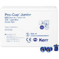 Pro-Cup Junior, polírozó, puha, világoskék, Screw-Type, 120 darab