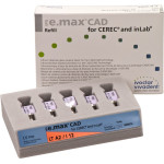 IPS e.max (CAD) (Sirona) (I 12) (Low Translucency) (A2), CAD/CAM-blokk (Kerámia), téglalap alakú, biokompatibilis, Üvegkerámia, 5 darab