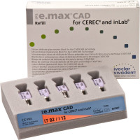 IPS e.max (CAD) (Sirona) (I 12) (Low Translucency) (B2), CAD/CAM-blokk (Kerámia), téglalap alakú, biokompatibilis, Üvegkerámia, 5 darab