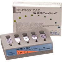 IPS e.max (CAD) (Sirona) (C 14) (Low Translucency) (A1), CAD/CAM-blokk (Kerámia), téglalap alakú, biokompatibilis, Üvegkerámia, 5 darab