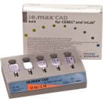 IPS e.max (CAD) (Sirona) (C 14) (Low Translucency) (A2), CAD/CAM-blokk (Kerámia), téglalap alakú, biokompatibilis, Üvegkerámia, 5 darab