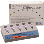 IPS e.max (CAD) (Sirona) (C 14) (Low Translucency) (A3), CAD/CAM-blokk (Kerámia), téglalap alakú, biokompatibilis, Üvegkerámia, 5 darab