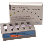 IPS e.max (CAD) (Sirona) (C 14) (Low Translucency) (B1), CAD/CAM-blokk (Kerámia), téglalap alakú, biokompatibilis, Üvegkerámia, 5 darab