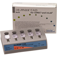 IPS e.max (CAD) (Sirona) (C 14) (Low Translucency) (B1), CAD/CAM-blokk (Kerámia), téglalap alakú, biokompatibilis, Üvegkerámia, 5 darab