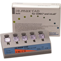 IPS e.max (CAD) (Sirona) (C 14) (Low Translucency) (B2), CAD/CAM-blokk (Kerámia), téglalap alakú, biokompatibilis, Üvegkerámia, 5 darab