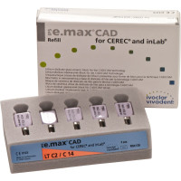 IPS e.max (CAD) (Sirona) (C 14) (Low Translucency) (C2), CAD/CAM-blokk (Kerámia), téglalap alakú, biokompatibilis, Üvegkerámia, 5 darab