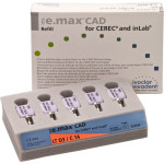 IPS e.max (CAD) (Sirona) (C 14) (Low Translucency) (D3), CAD/CAM-blokk (Kerámia), téglalap alakú, biokompatibilis, Üvegkerámia, 5 darab