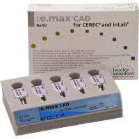 IPS e.max (CAD) (Sirona) (C 14) (High Translucency) (C2), CAD/CAM-blokk (Kerámia), téglalap alakú, biokompatibilis, Üvegkerámia, 5 darab
