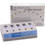 IPS e.max (CAD) (Sirona) (C 14) (High Translucency) (C3), CAD/CAM-blokk (Kerámia), téglalap alakú, biokompatibilis, Üvegkerámia, 5 darab
