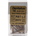Classic Surtex vergoldete Wurzelstifte - Packung 15 Stück 11,8 mm, Ø 1,2 mm, Größe 2 - RST-L2