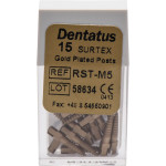 Surtex Classic (Gold) (M), (1,65 x 9,3 mm), Gyökércsap (Acél), aranyozott, Nemesacél, 15 darab