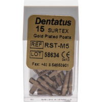 Surtex Classic (Gold) (M), (1,65 x 9,3 mm), Gyökércsap (Acél), aranyozott, Nemesacél, 15 darab