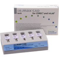 IPS e.max (CAD) (Sirona) (C 14) (High Translucency) (C4), CAD/CAM-blokk (Kerámia), téglalap alakú, biokompatibilis, Üvegkerámia, 5 darab