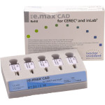 IPS e.max (CAD) (Sirona) (C 14) (High Translucency) (D2), CAD/CAM-blokk (Kerámia), téglalap alakú, biokompatibilis, Üvegkerámia, 5 darab