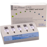 IPS e.max (CAD) (Sirona) (C 14) (High Translucency) (D2), CAD/CAM-blokk (Kerámia), téglalap alakú, biokompatibilis, Üvegkerámia, 5 darab