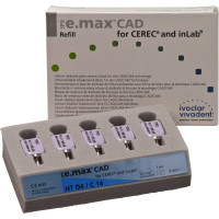 IPS e.max (CAD) (Sirona) (C 14) (High Translucency) (D4), CAD/CAM-blokk (Kerámia), téglalap alakú, biokompatibilis, Üvegkerámia, 5 darab