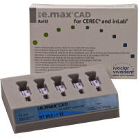 IPS e.max (CAD) (Sirona) (I 12) (High Translucency) (Bleach) (3), CAD/CAM-blokk (Kerámia), téglalap alakú, biokompatibilis, Üvegkerámia, 5 darab