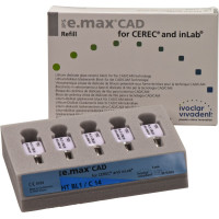 IPS e.max (CAD) (Sirona) (C 14) (High Translucency) (Bleach) (1), CAD/CAM-blokk (Kerámia), téglalap alakú, biokompatibilis, Üvegkerámia, 5 darab