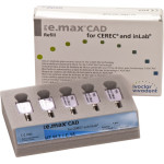 IPS e.max (CAD) (Sirona) (C 14) (High Translucency) (Bleach) (2), CAD/CAM-blokk (Kerámia), téglalap alakú, biokompatibilis, Üvegkerámia, 5 darab