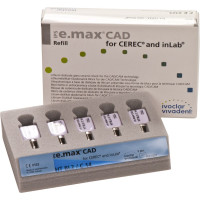 IPS e.max (CAD) (Sirona) (C 14) (High Translucency) (Bleach) (2), CAD/CAM-blokk (Kerámia), téglalap alakú, biokompatibilis, Üvegkerámia, 5 darab