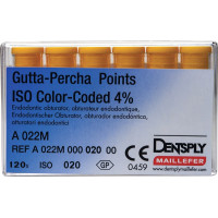 Guttapercha-csúcs (30 mm) (4 %) (ISO 20), ISO 20 világossárga, Guttapercha, 30 mm, 120 darab Guttapercha-csúcs (30 mm) (4 %) (ISO 20), ISO 20 világossárga, Guttapercha, 30 mm, 120 darab